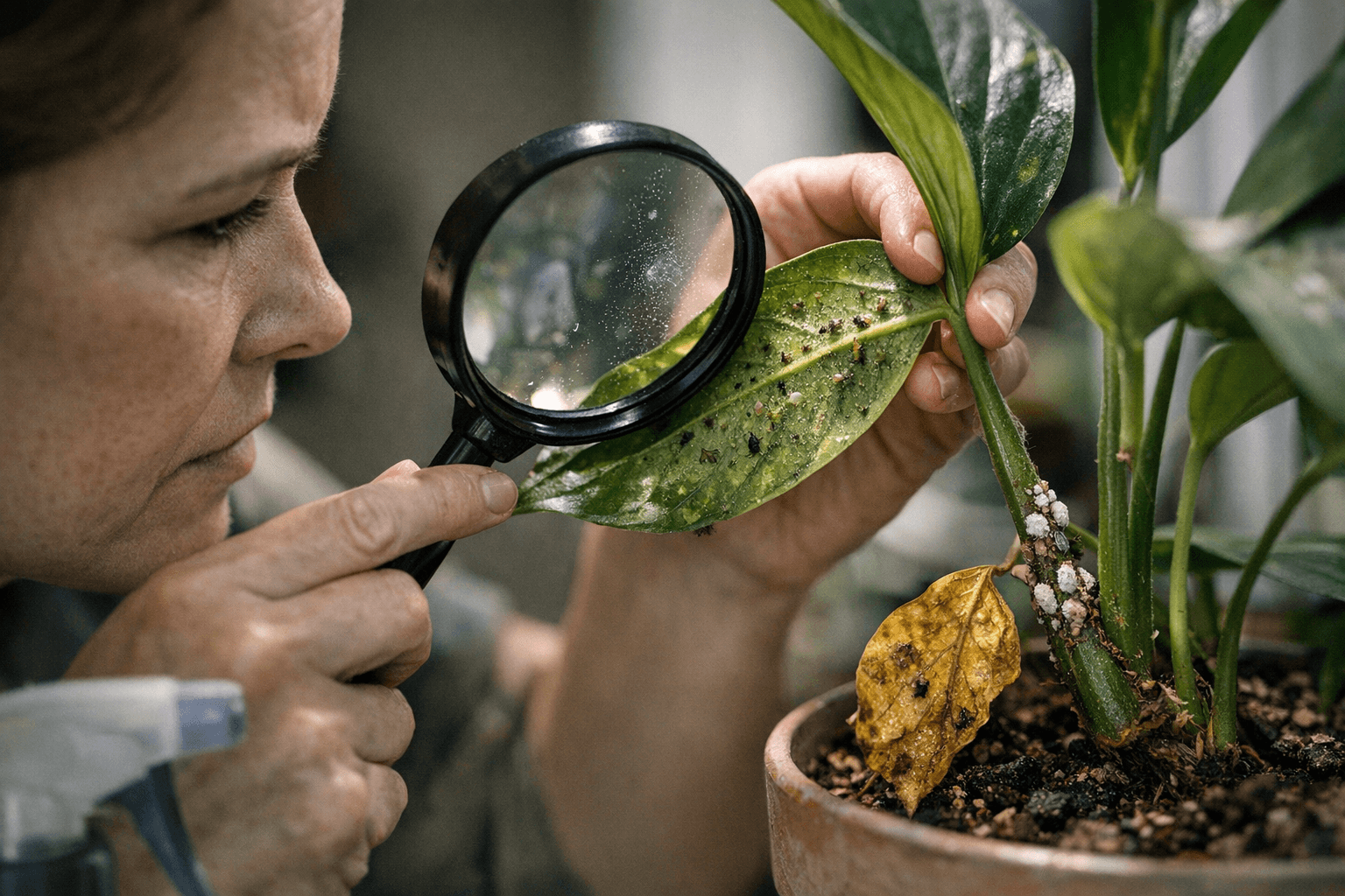 זיהוי מזיקים בצמחי בית: 7 סימנים שמצילים עציצים