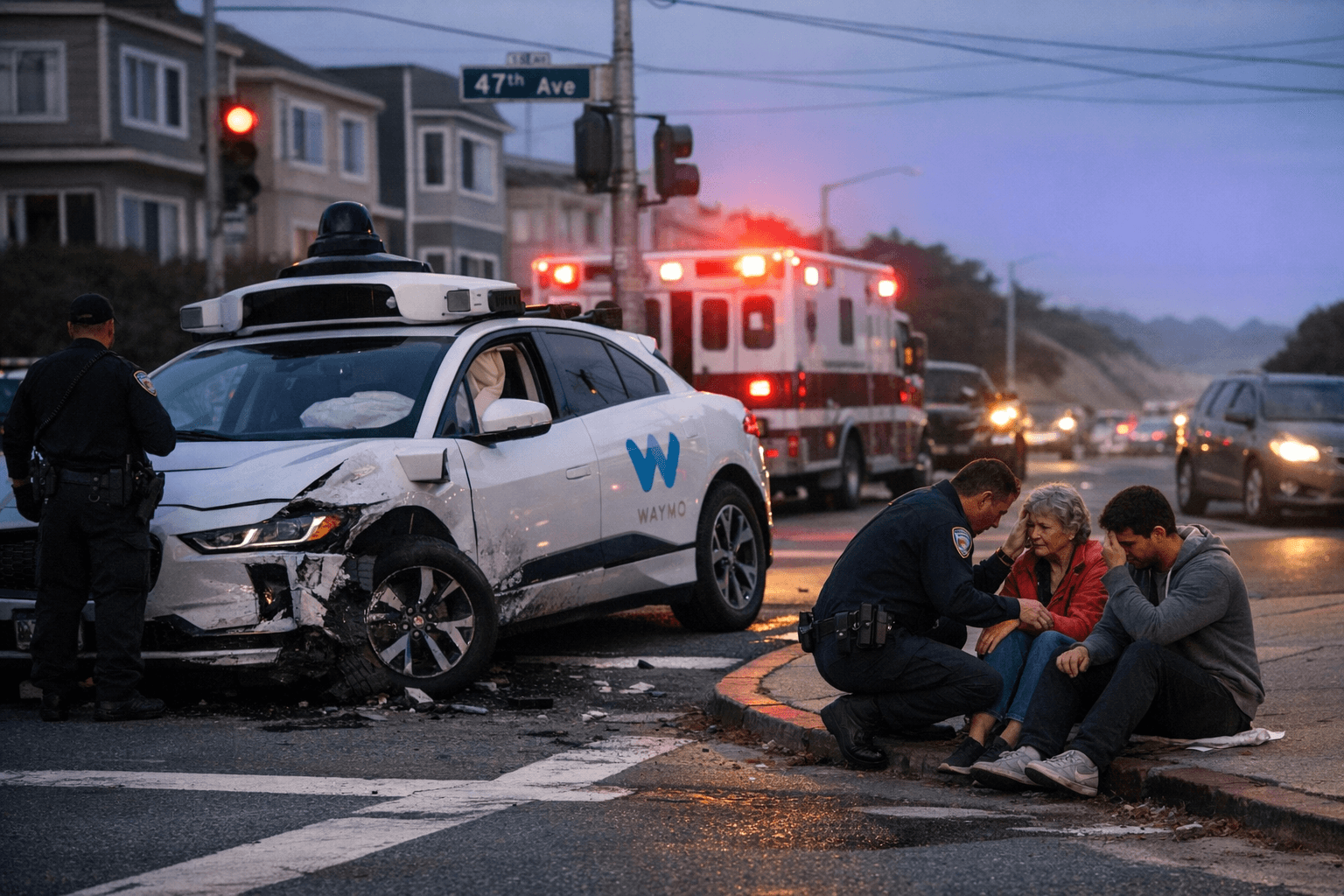 Waymo crash in Outer Sunset sends two passengers to evaluation, driver flees