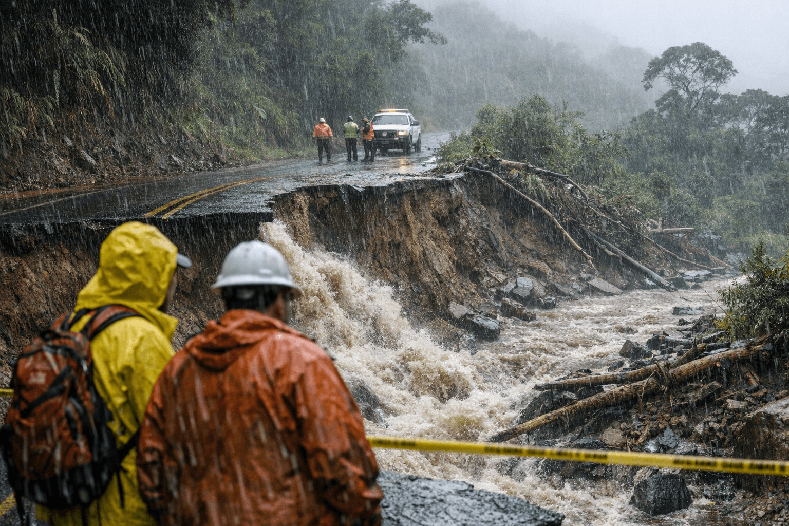 Heavy rains close sections of Kokeʻe Contour Road on Kauai