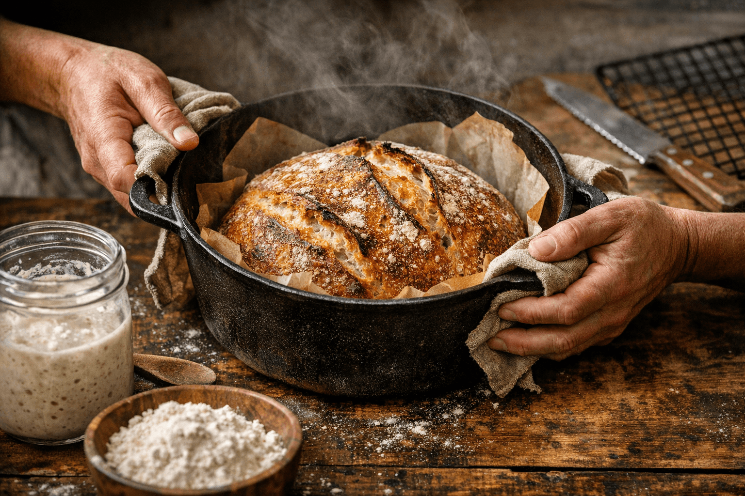 Four-Ingredient No-Knead Sourdough Makes Artisan Bread Easy