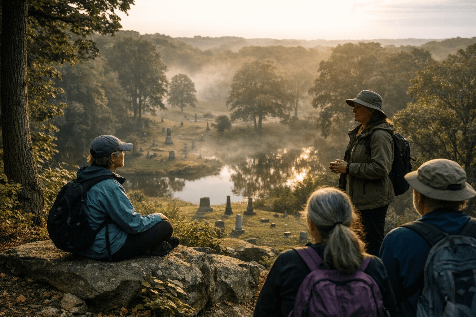 Illinois Extension hosts guided mindfulness hike at Springdale Cemetery
