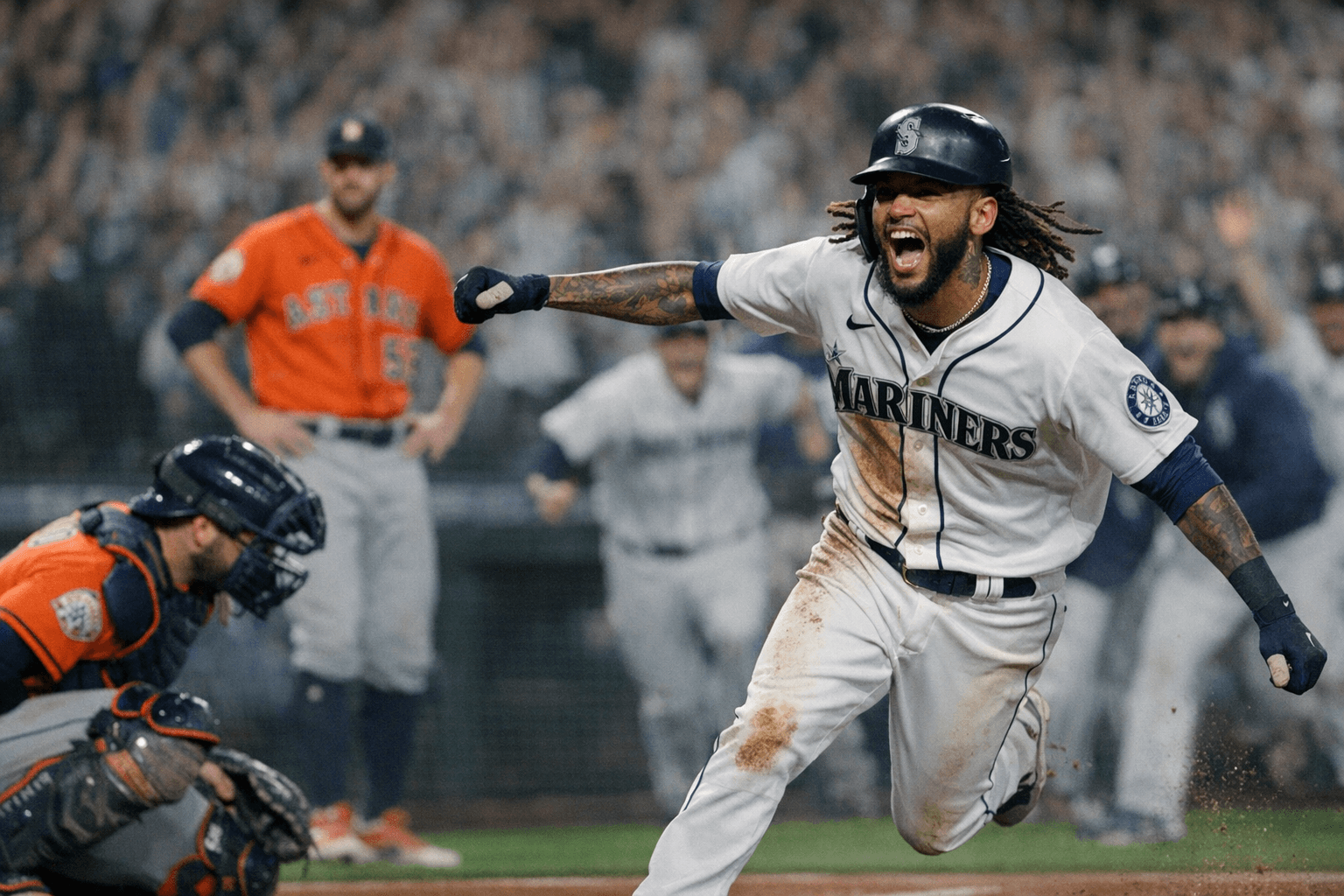 Crawford's walk-off single lifts Mariners past Astros, 8-7 in ninth