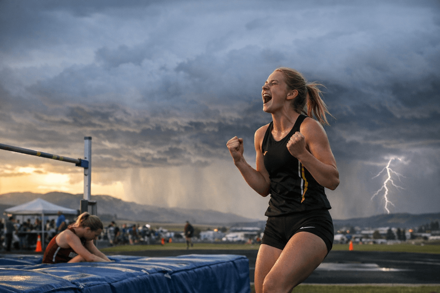 Larson tops state-leading high jumpers before storms hit East Helena meet