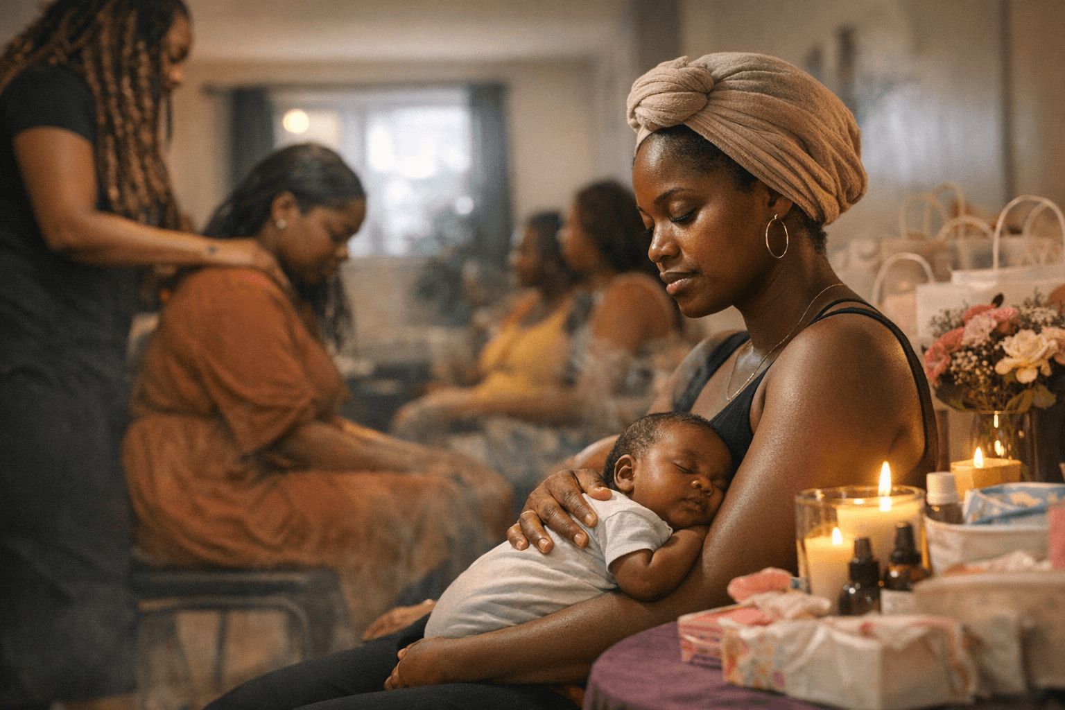Baltimore postpartum shower offers Black moms support, healing, and resources
