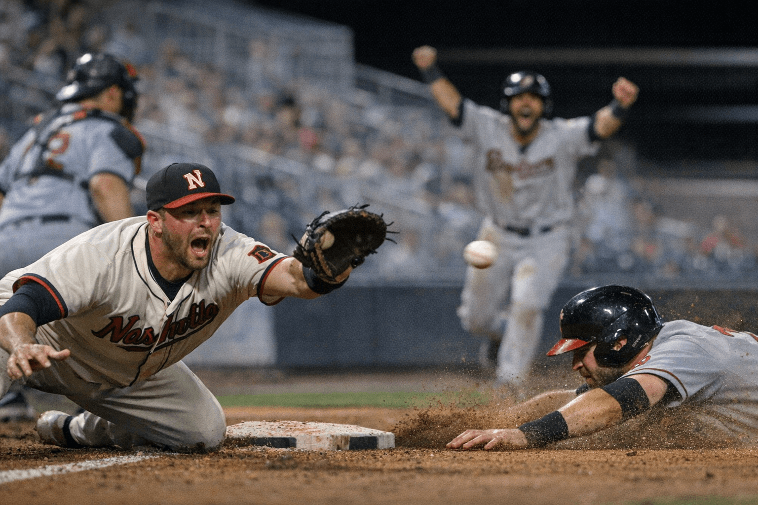 Gwinnett edges Nashville 6-5 after wild ninth-inning defensive miscue