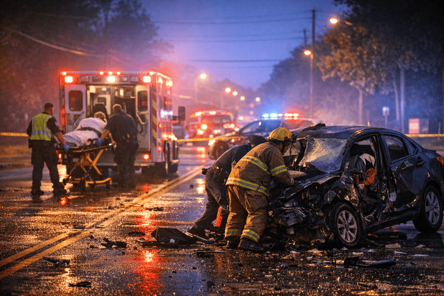 One injured in pre-dawn Wake Forest crash, Durham Road closed