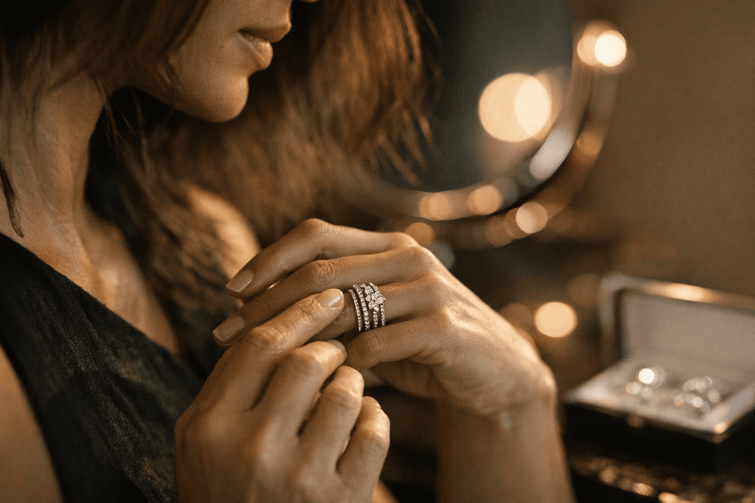 De Beers Lotus targets self-purchasing women with stackable diamond designs