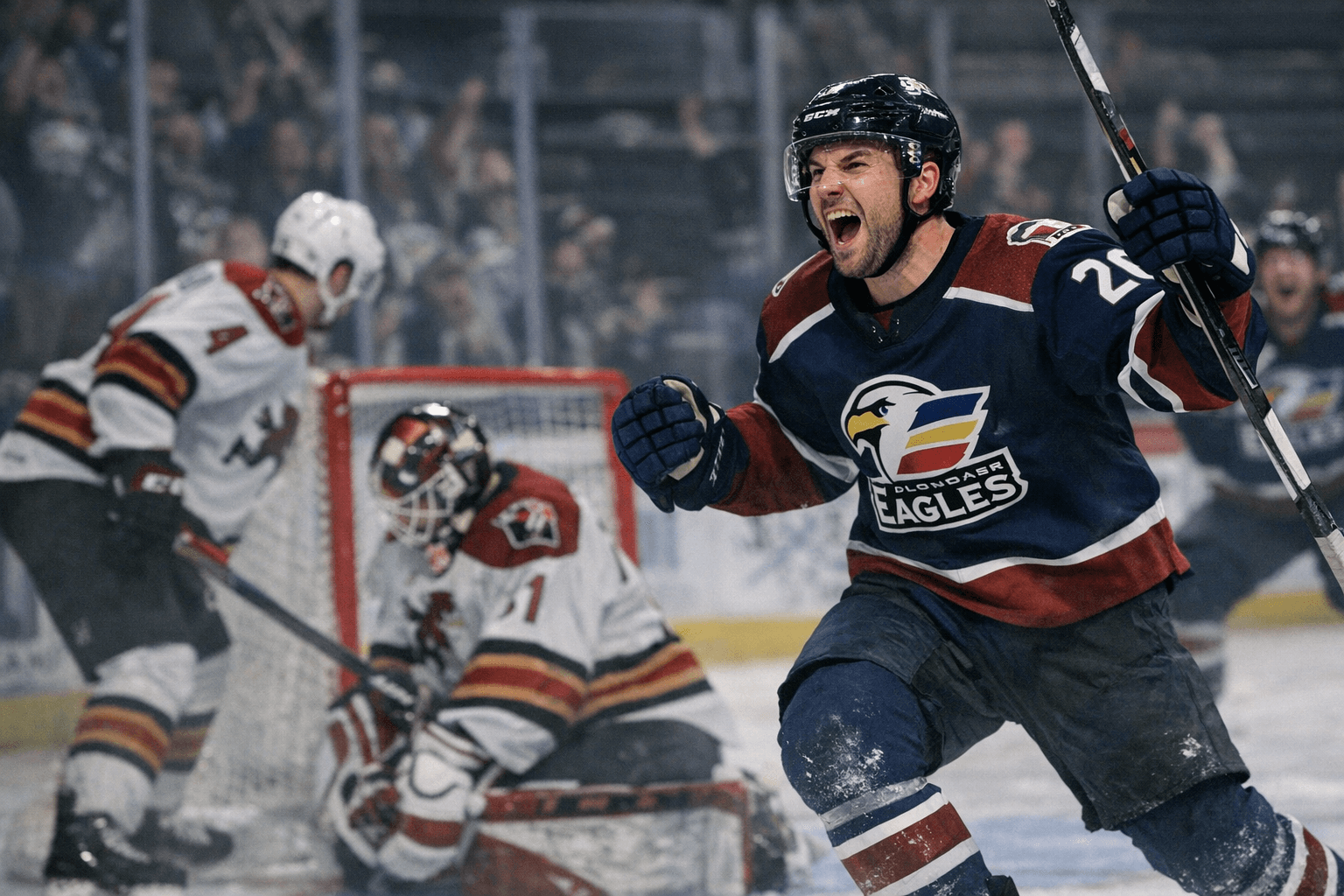 MacDonald's late overtime goal lifts Eagles past Roadrunners, 3-2