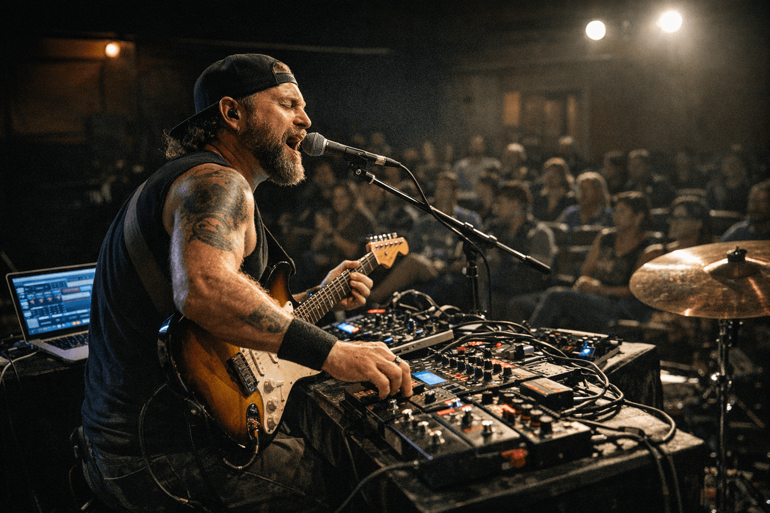 Live-looping Tony Smiley brings layered sound to Churchill School