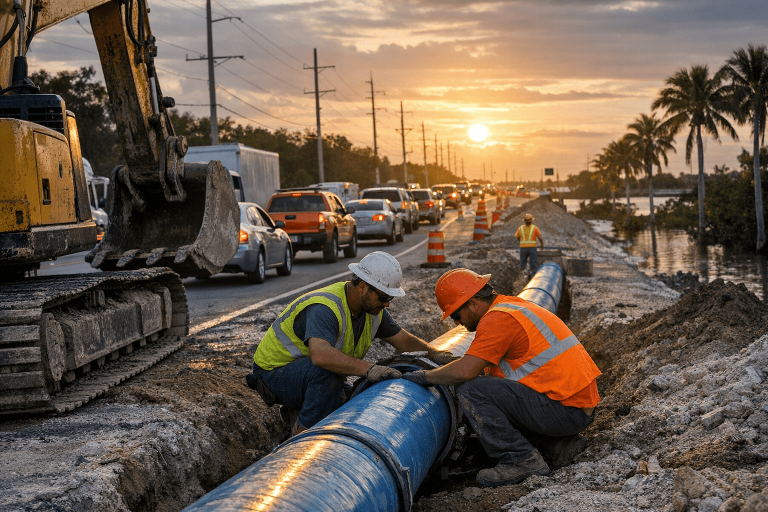 Tavernier water main project nears finish, easing Upper Keys traffic woes