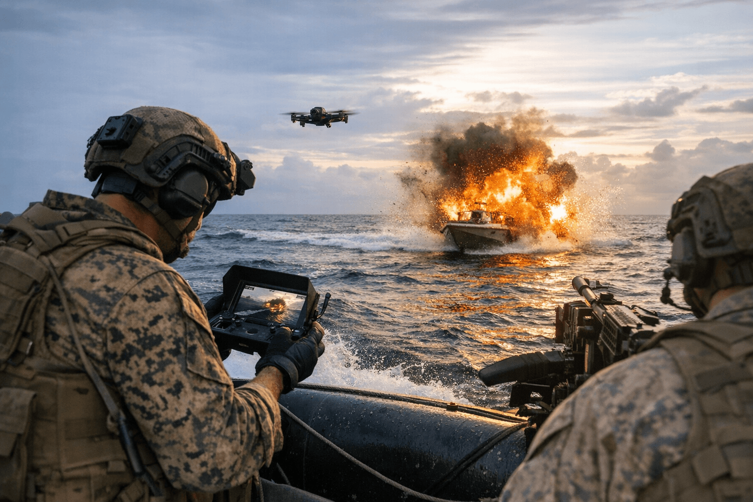 Marines hit unmanned vessel with FPV drone in Pacific test