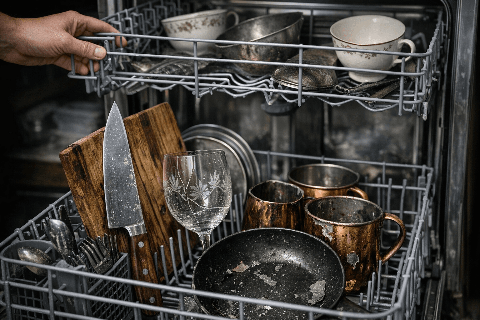 10 פריטים שאסור להכניס למדיח: המדריך לכלי מטבח רגישים