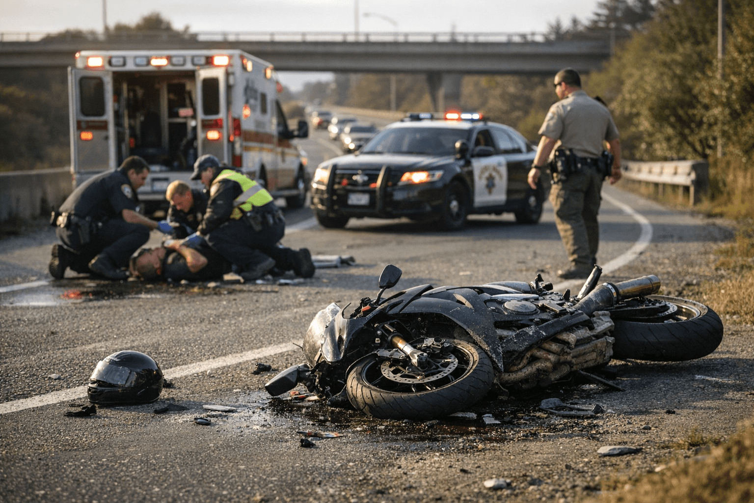 Motorcycle crash briefly blocks southbound 101 on-ramp in Arcata, injures rider