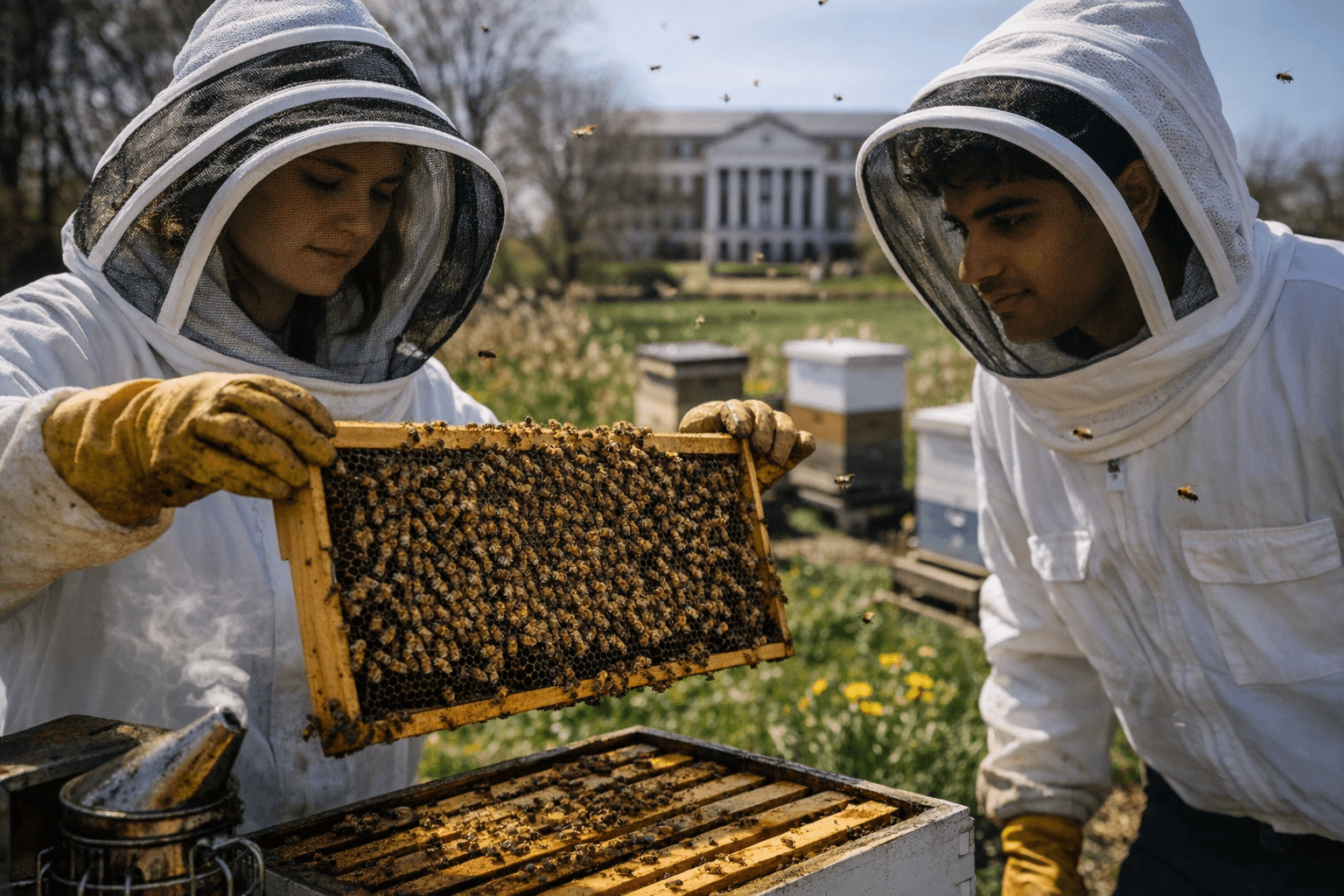 UMD Beekeeping Club expands hives, checks colony health this spring
