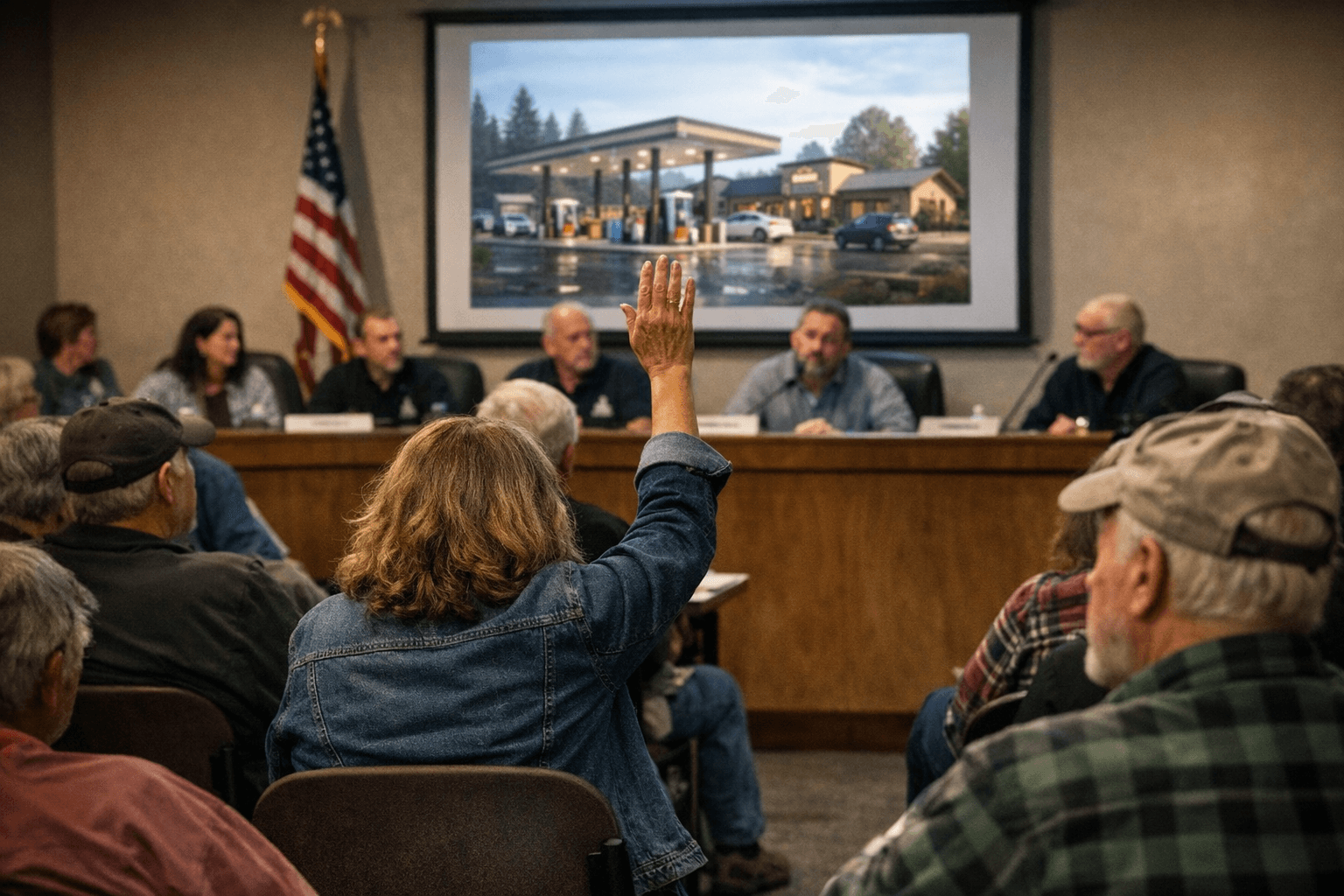 Veneta gas station, coffee shop plan advances after packed hearing