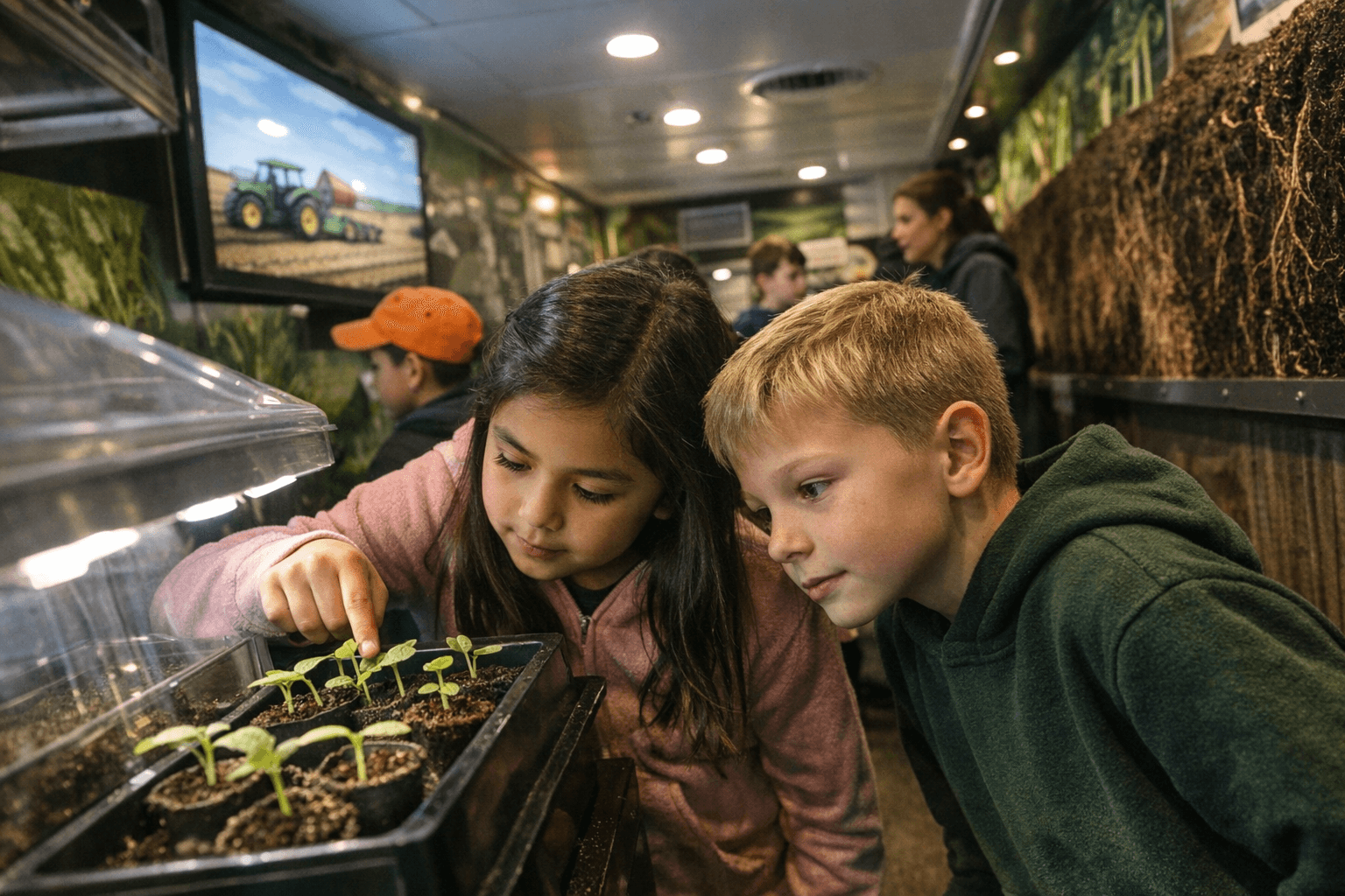 Storm Lake Elementary students learn plant science aboard Seed Survivor classroom