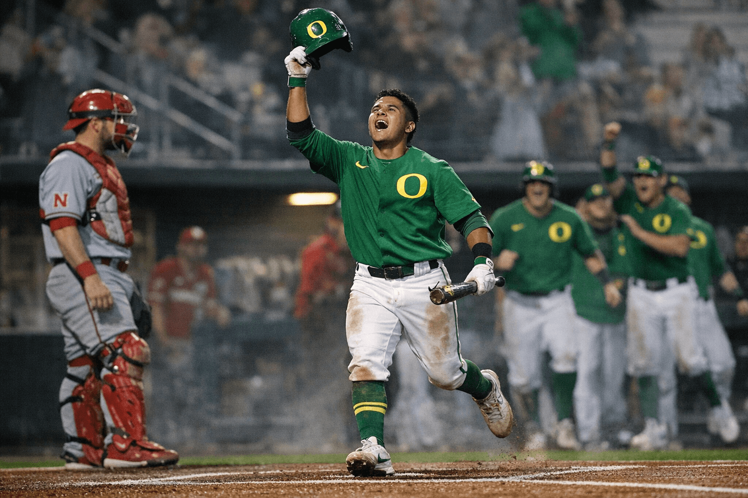Angel Laya's two homers lift Oregon over Nebraska, set freshman record