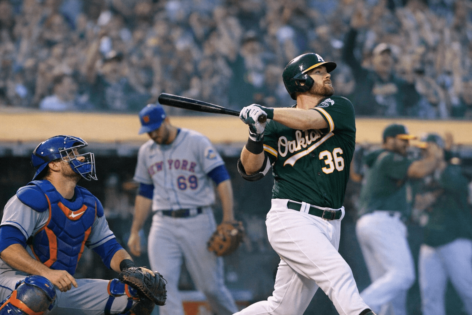 Kurtz homer, strong pitching lift Athletics to sweep of Mets