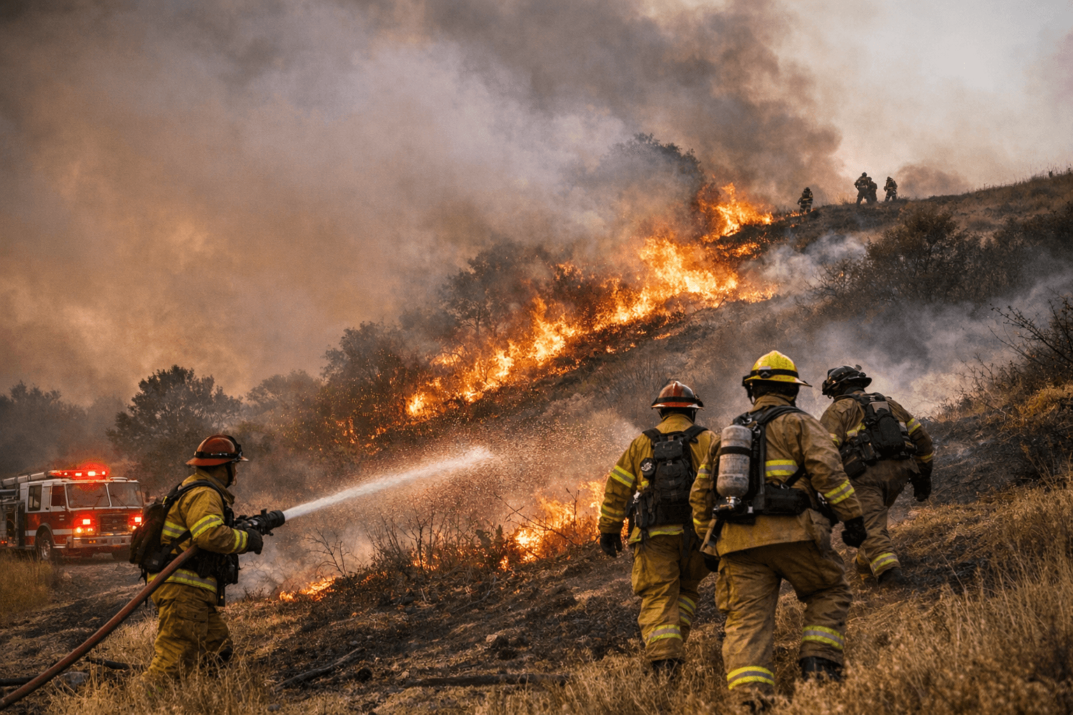 Second Alarm Brush Fire Near Sand Hill Road Draws Mutual Aid Crews