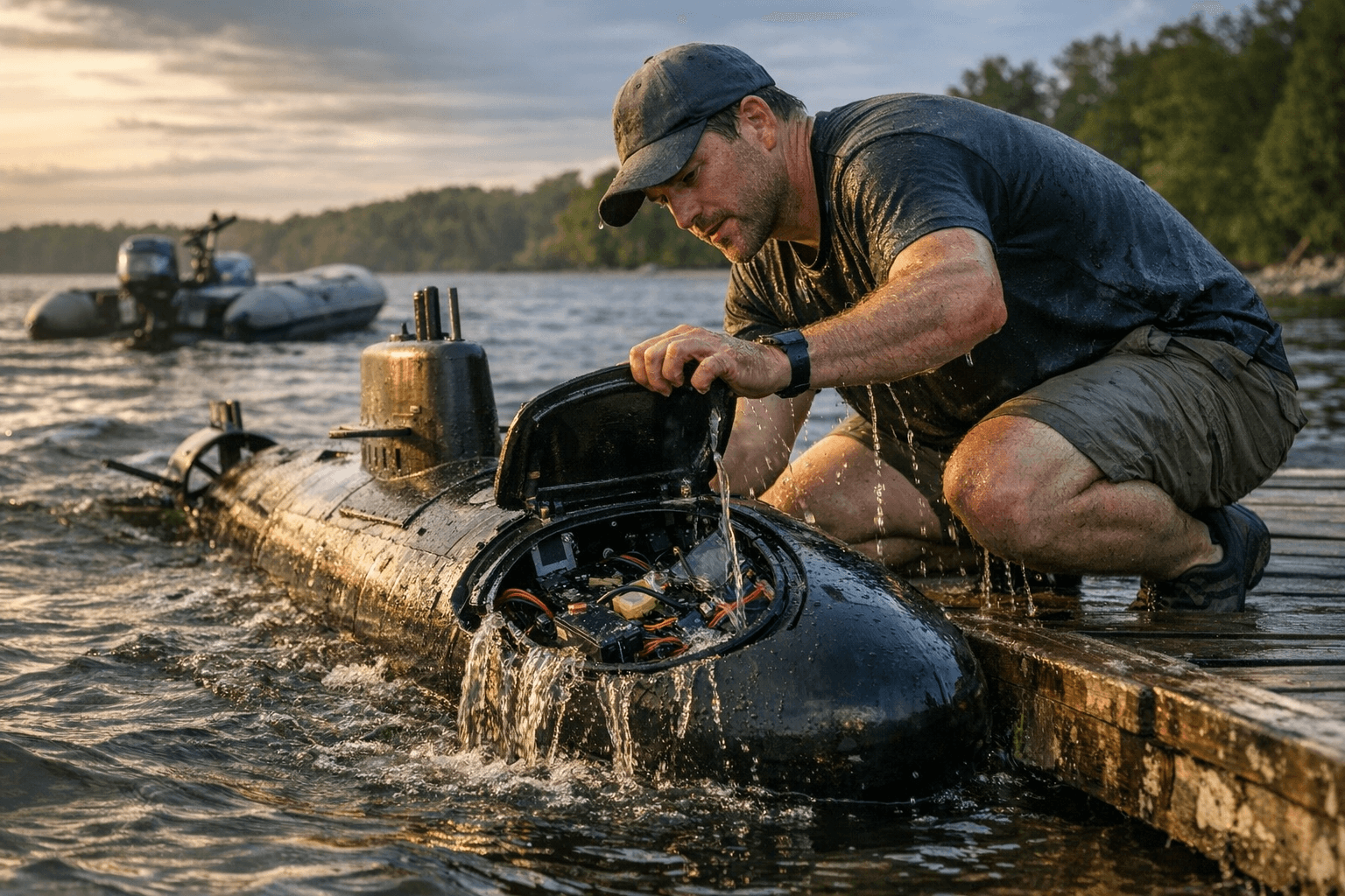3D-Printed RC Submarine Nearly Sinks After Water Soaks Components