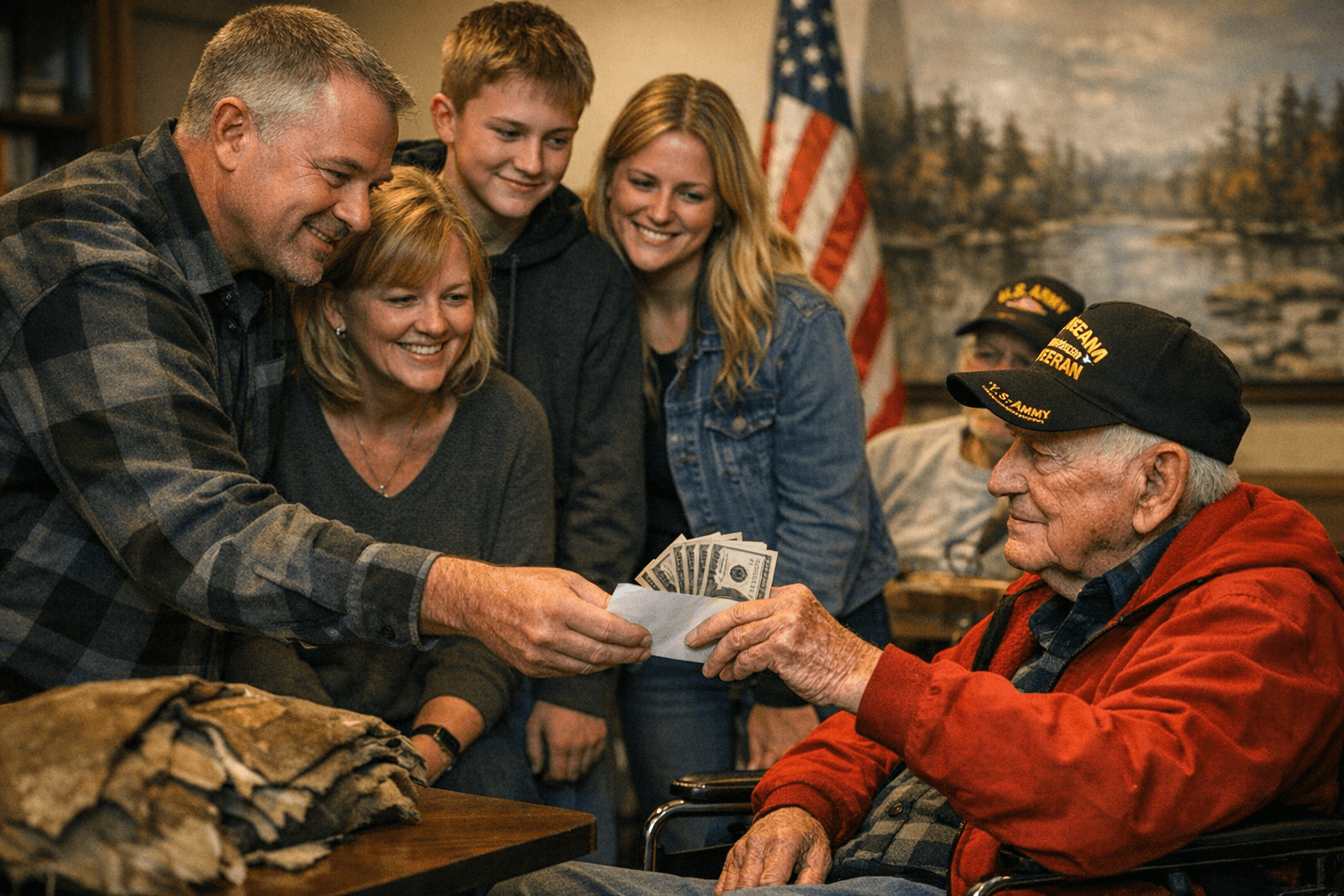 Runningen family donates $1,374 to Fergus Falls veterans recreation fund