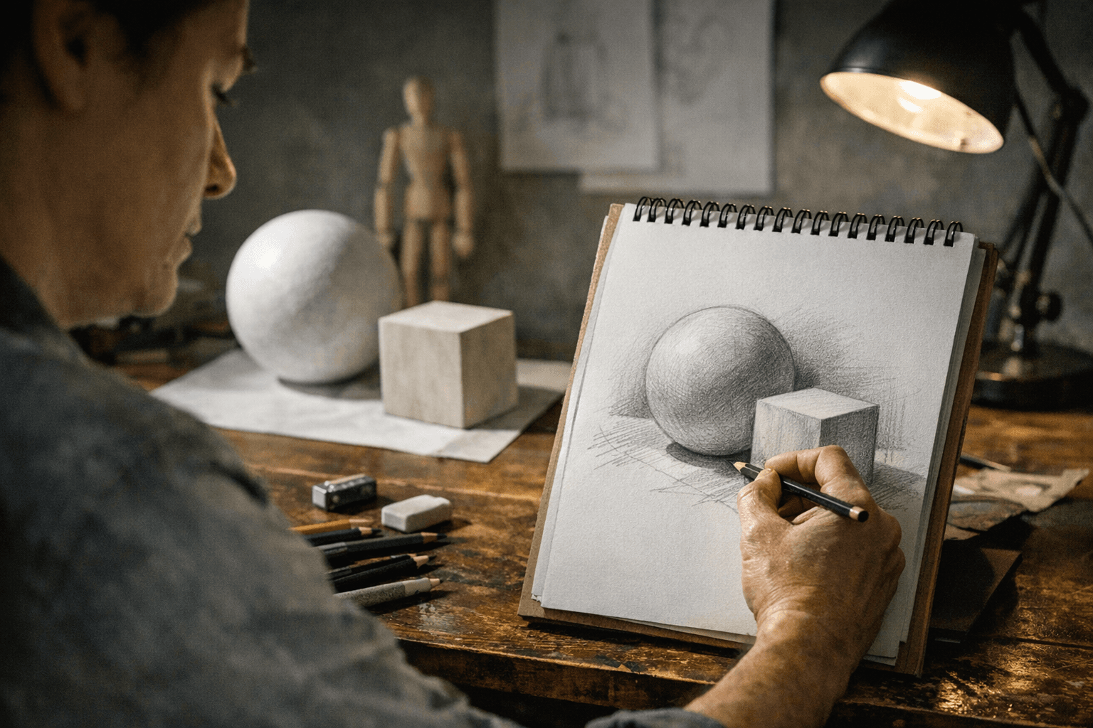 רישום בעיפרון למתחילים: ציוד בסיסי, צללים ותירגול נכון