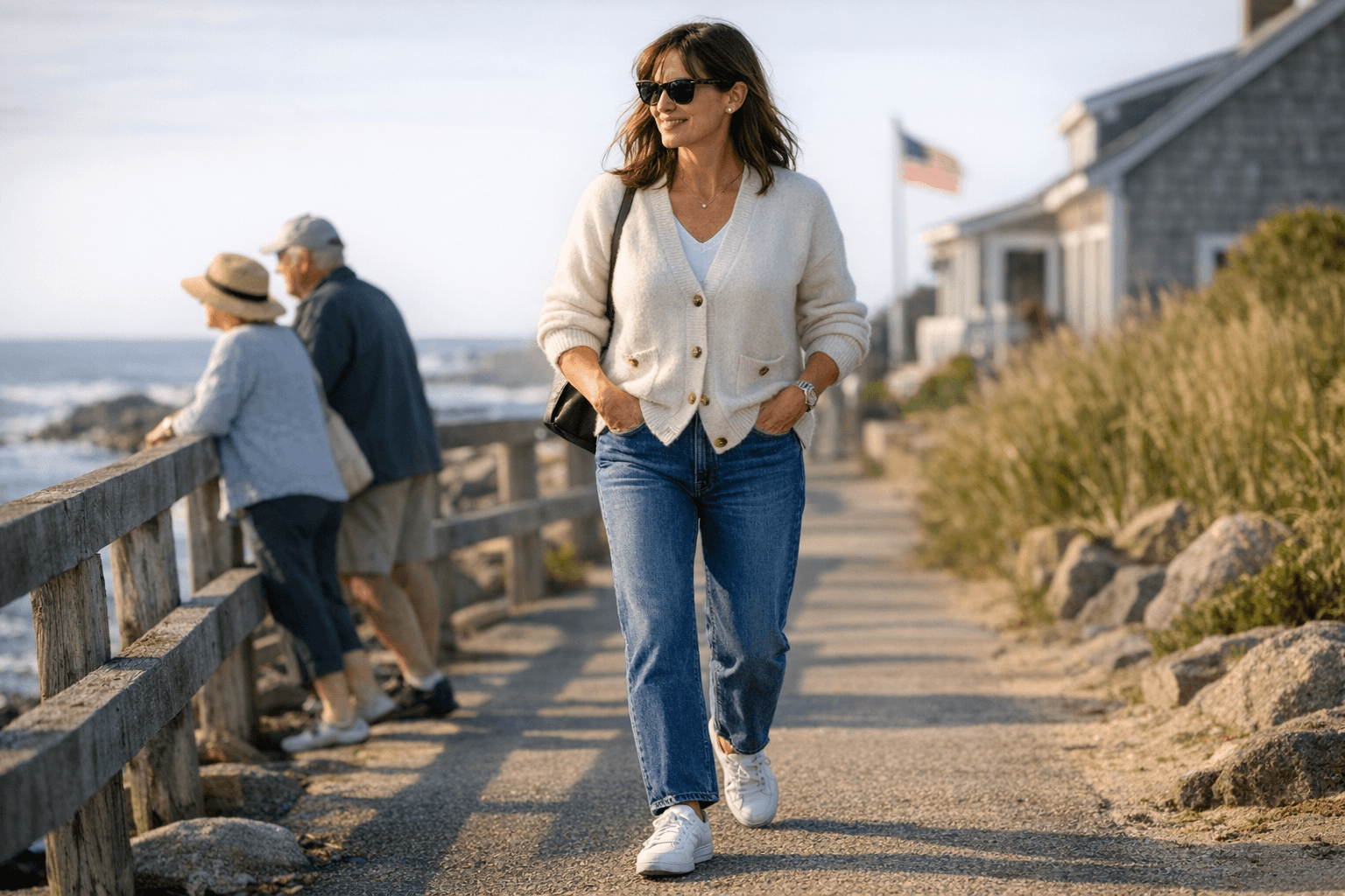 Jennifer Garner’s Cashmere Cardigan Captures Coastal Grandmother Style