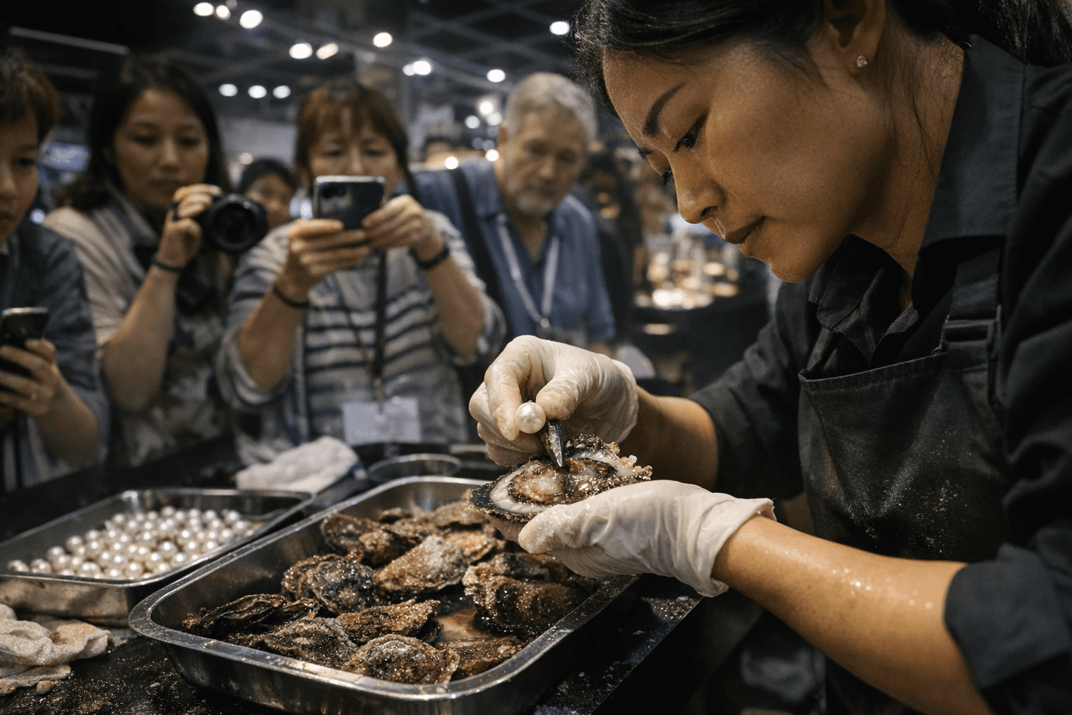 Pearls Take Center Stage at Hong Kong Trade Show with Live Harvesting