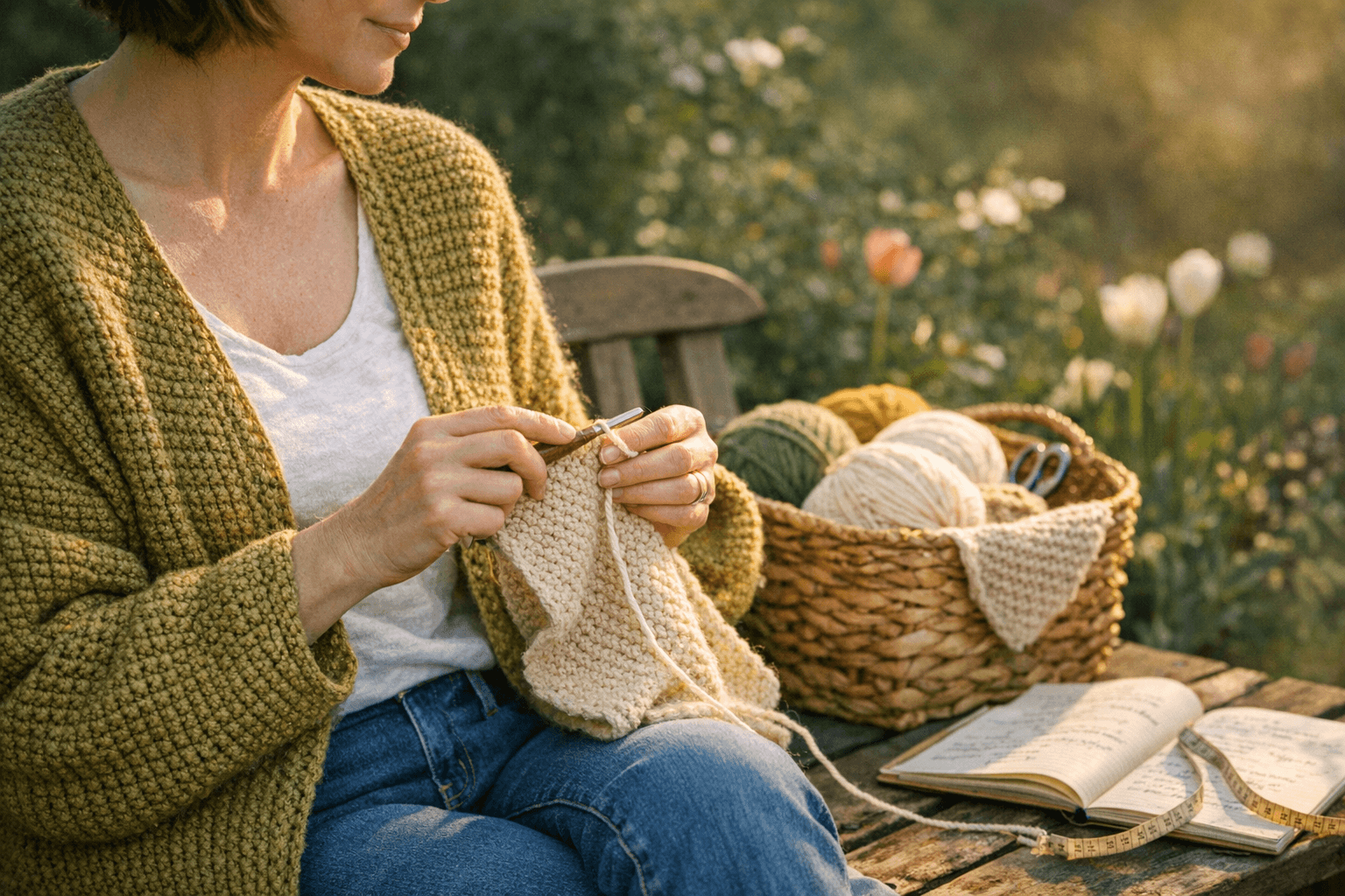 Free Garden Glow Cardigan pattern blends comfort, texture, and style