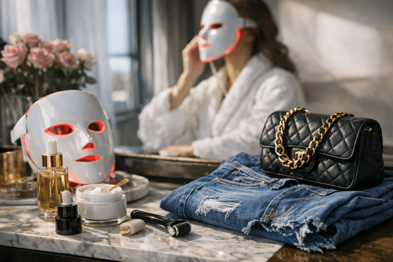 Bustle spotlights luxe self-care gifts, from at-home skin treatments to custom denim