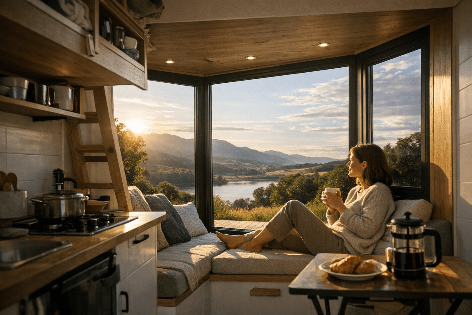 French 129-Square-Foot Tiny House Maximizes Light, Views, and Comfort