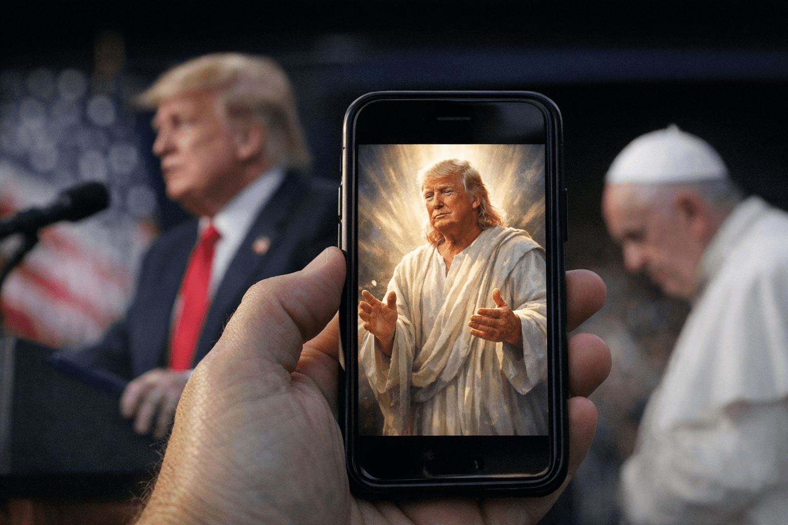 Trump posts AI image of himself as healer amid pope feud