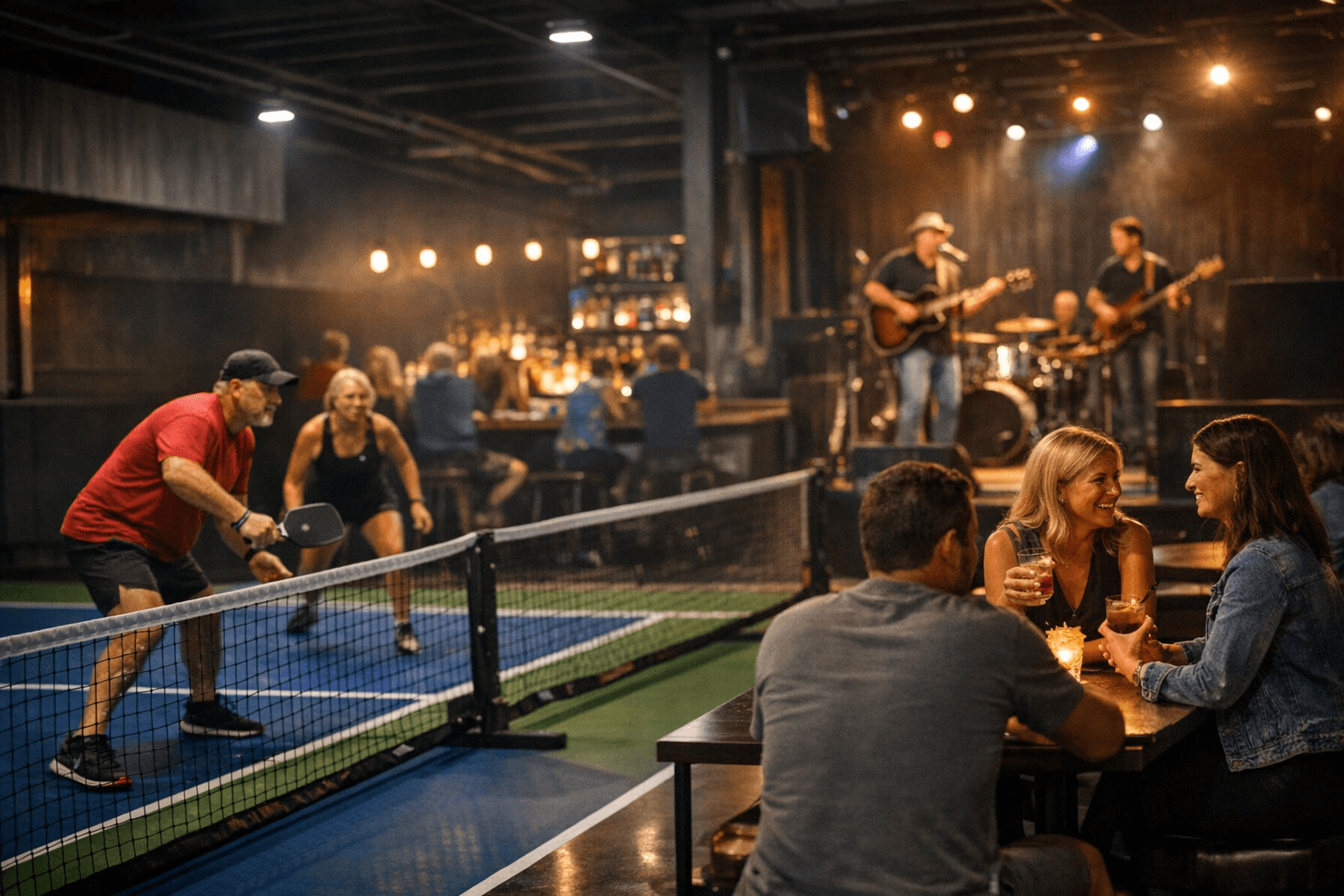 Hilliard pickleball club blends courts, bar, lounge, and live entertainment