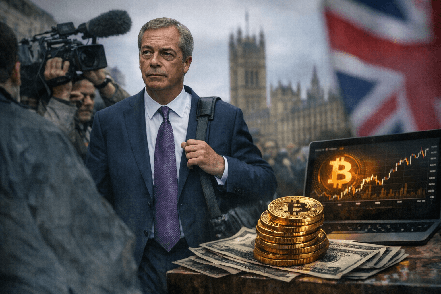 Farage Faces Backlash After $2m Bitcoin Buy, Crypto Political Donation Ban Looms