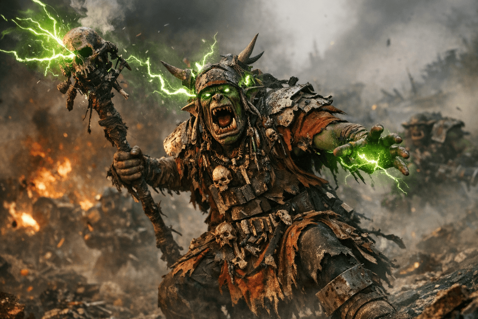 Warhammer 40,000 Reveals Armageddon Ork Weirdboy in Psychic Fury