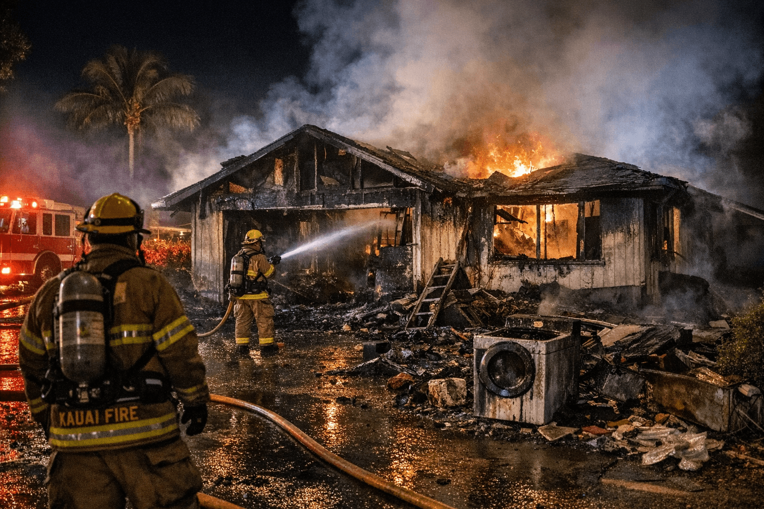 Late-night Kapaʻa house fire causes $479,000 in damage, no injuries