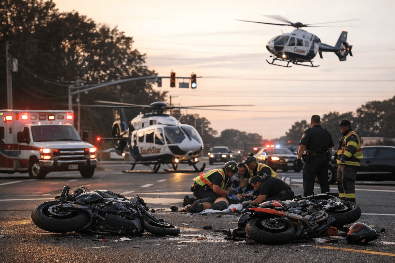 Two motorcyclists seriously injured in Vineland crash, flown to trauma centers