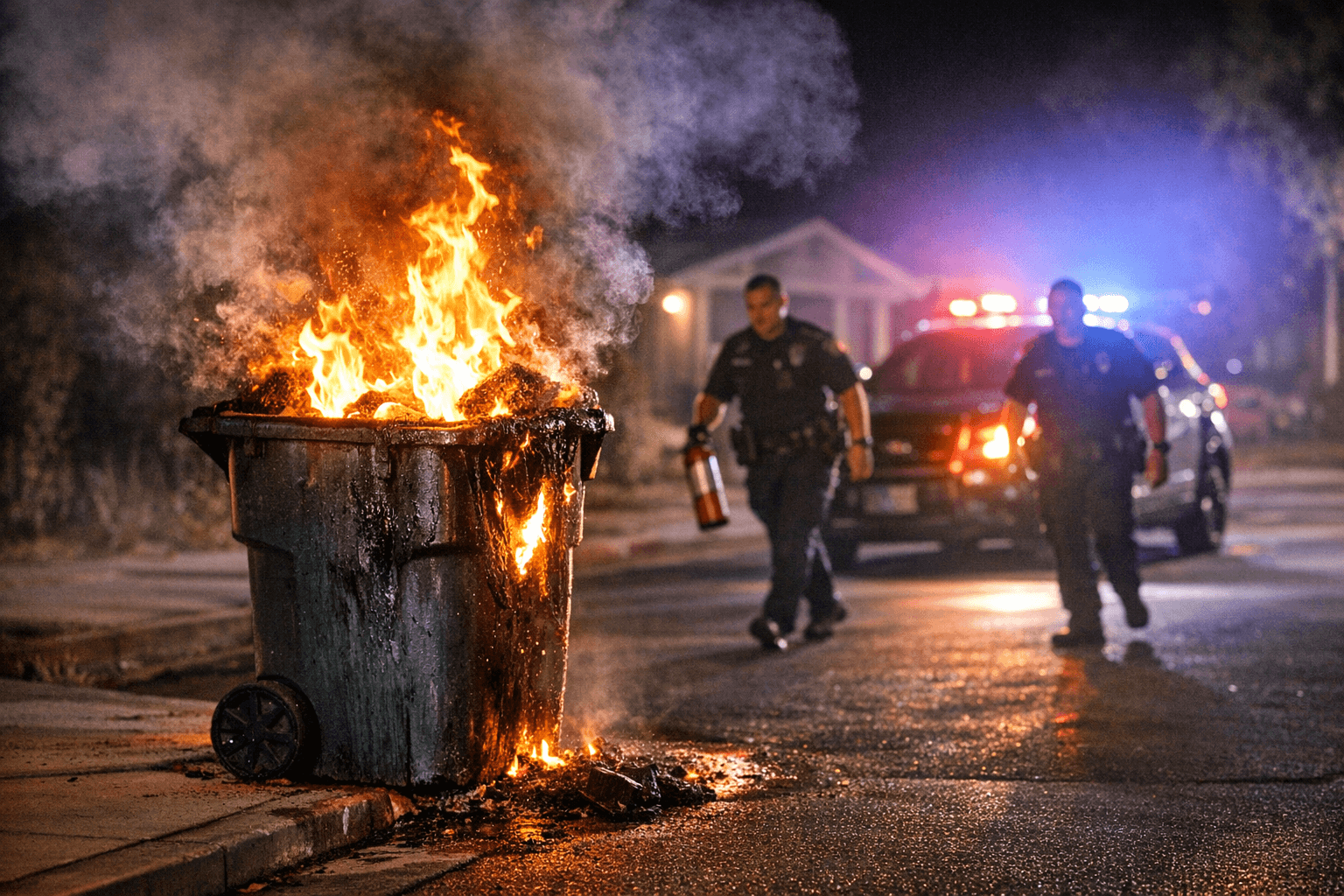 Hot ashes spark garbage can fire on California Avenue, police respond quickly