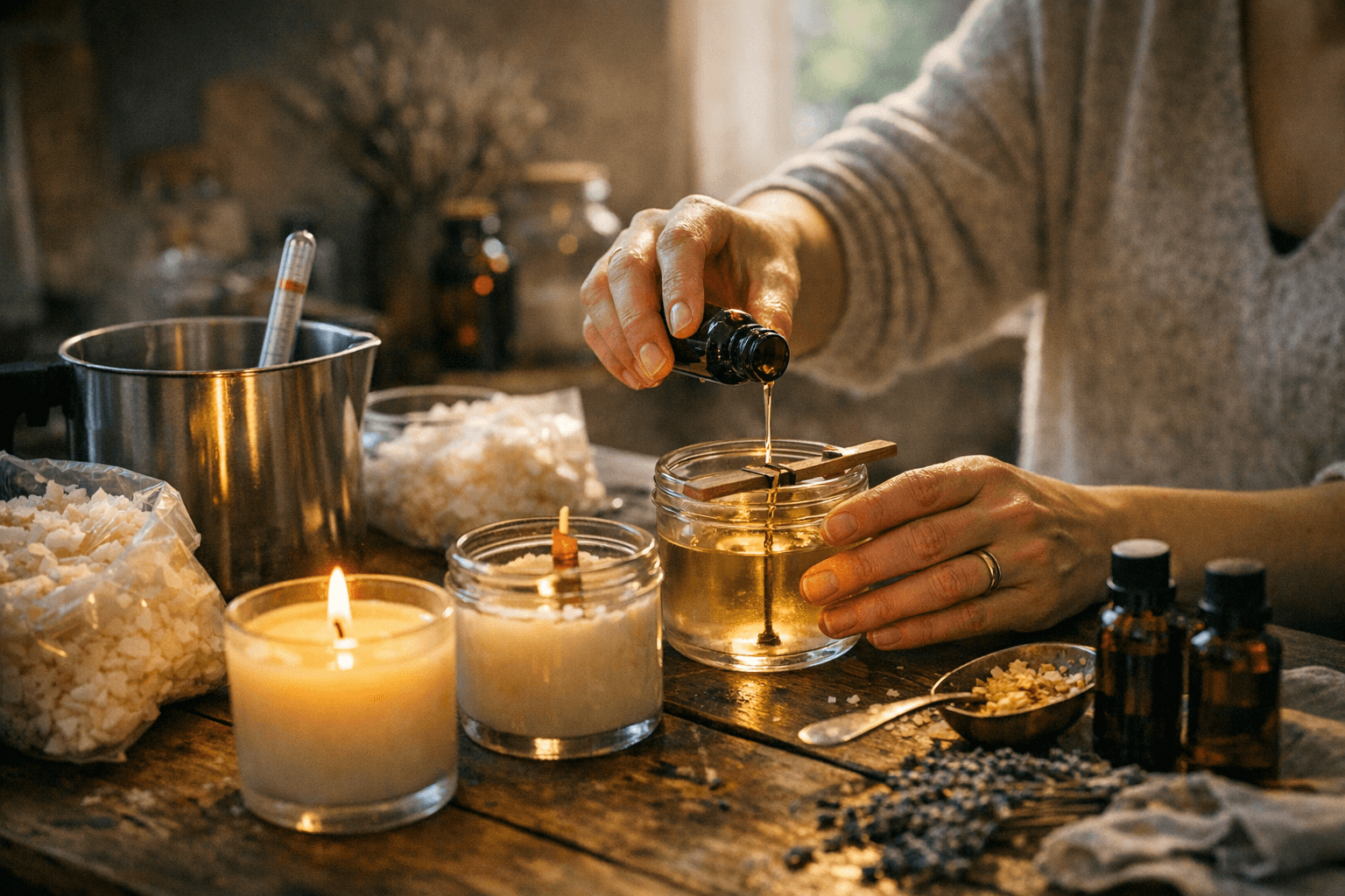 נרות ריחניים בבית: מדריך עשה זאת בעצמך פשוט, בטוח ומעוצב