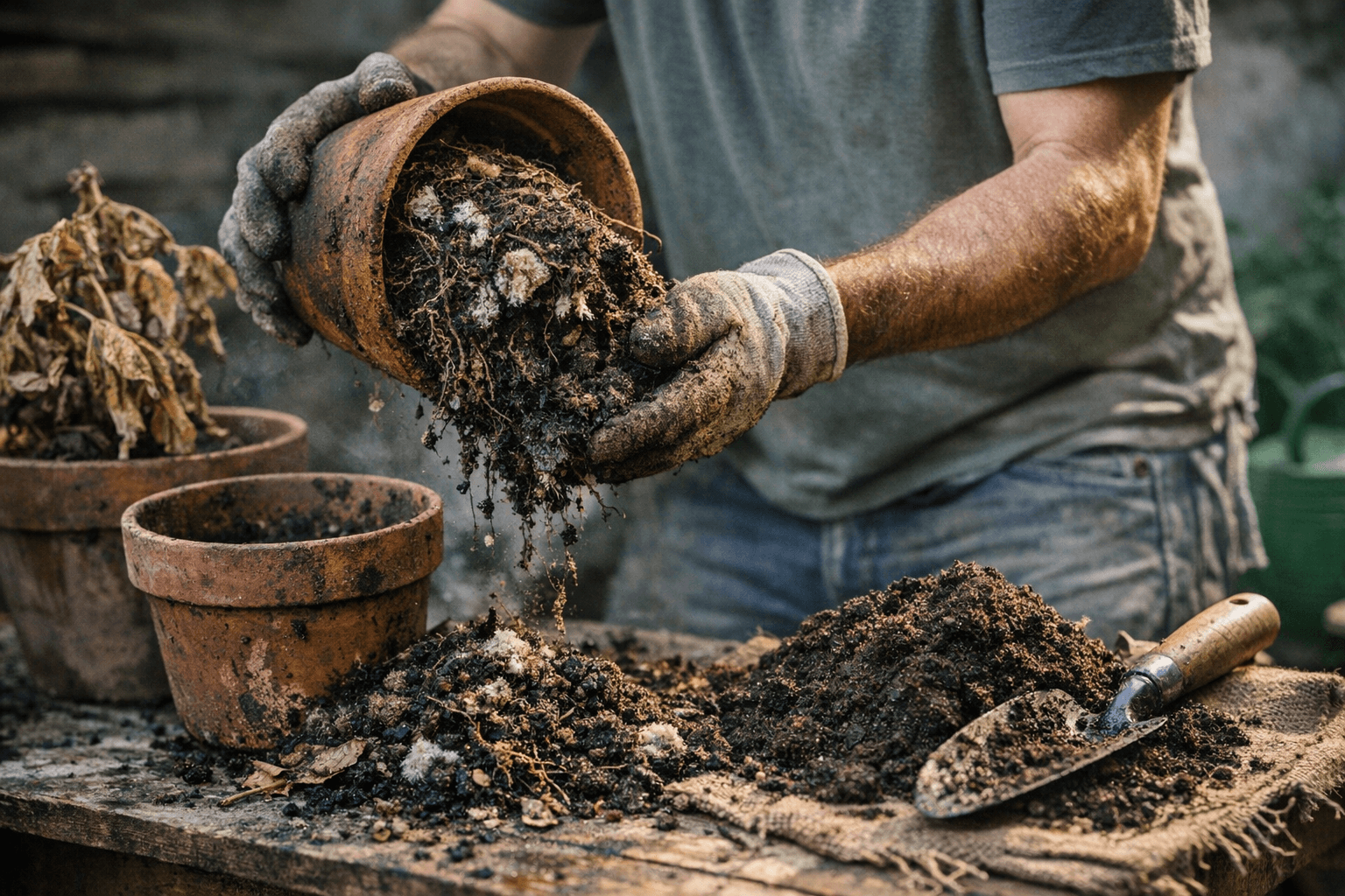 מתי מחליפים אדמה בעציץ: איך מזהים מצע שלא מתאים לשתילה מחדש