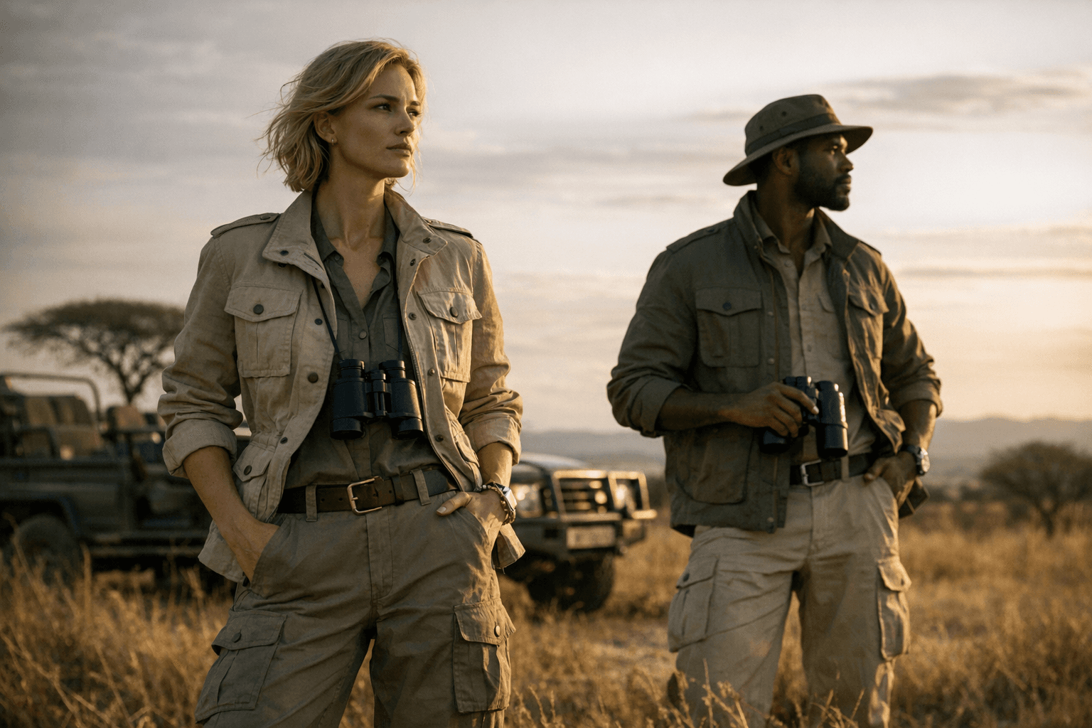 Utility jackets and cargo trousers define spring 2026 safari chic