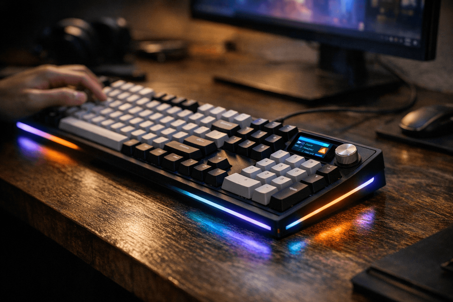 Epomaker TH108 V2 Pro adds screen, knob, and side lighting to full-size board