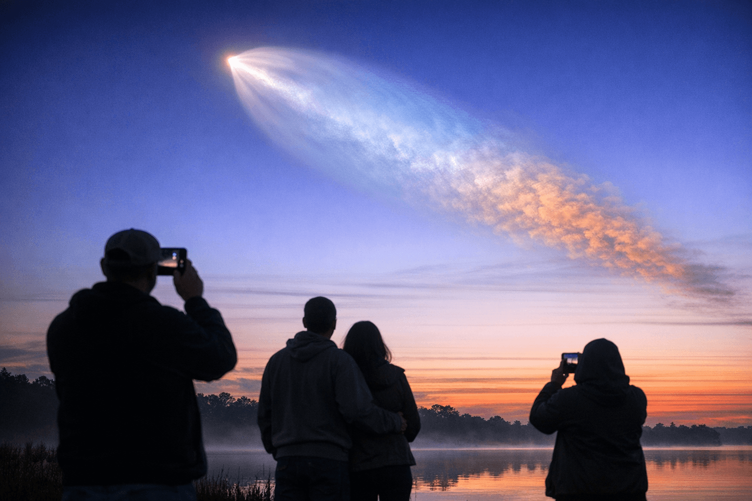 SpaceX Falcon 9 launch lights up pre-dawn sky over North Carolina