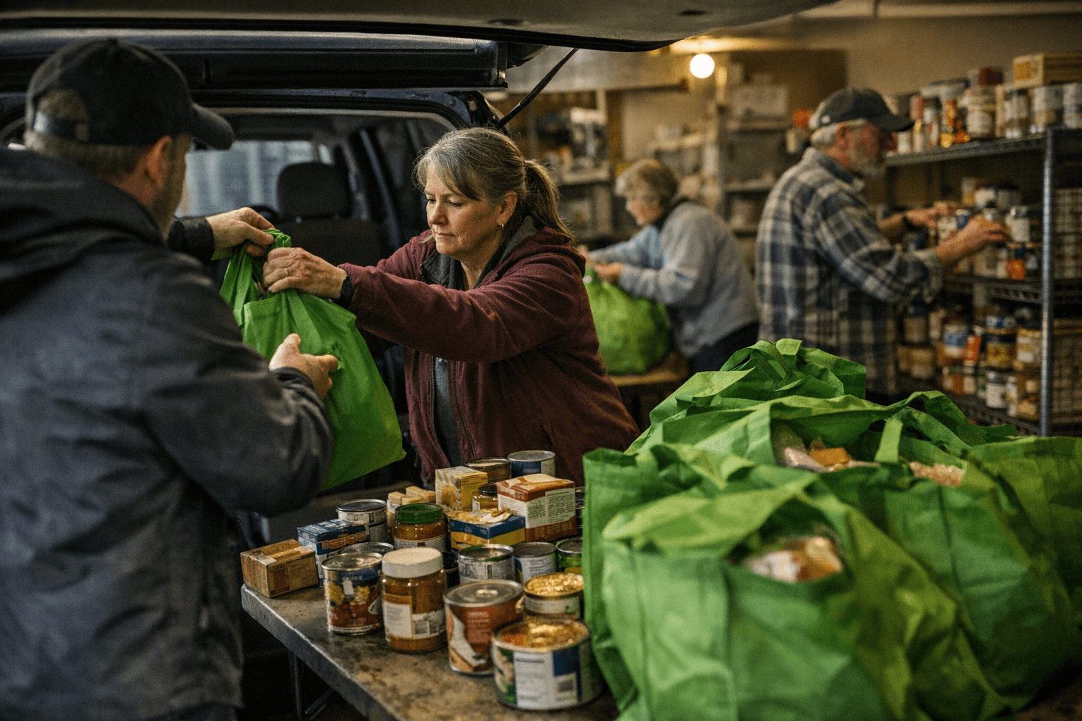 A Simple Gesture maps food donations from donors to pantry shelves