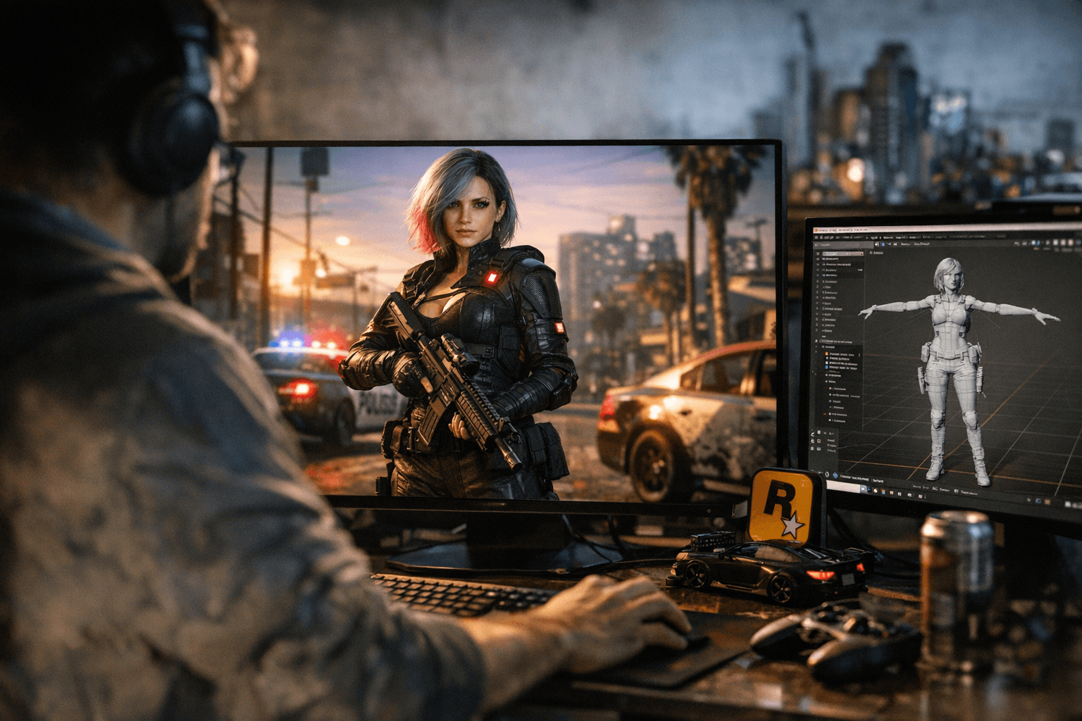 New RAZE ped add-on brings Blender-built model to GTA V and FiveM