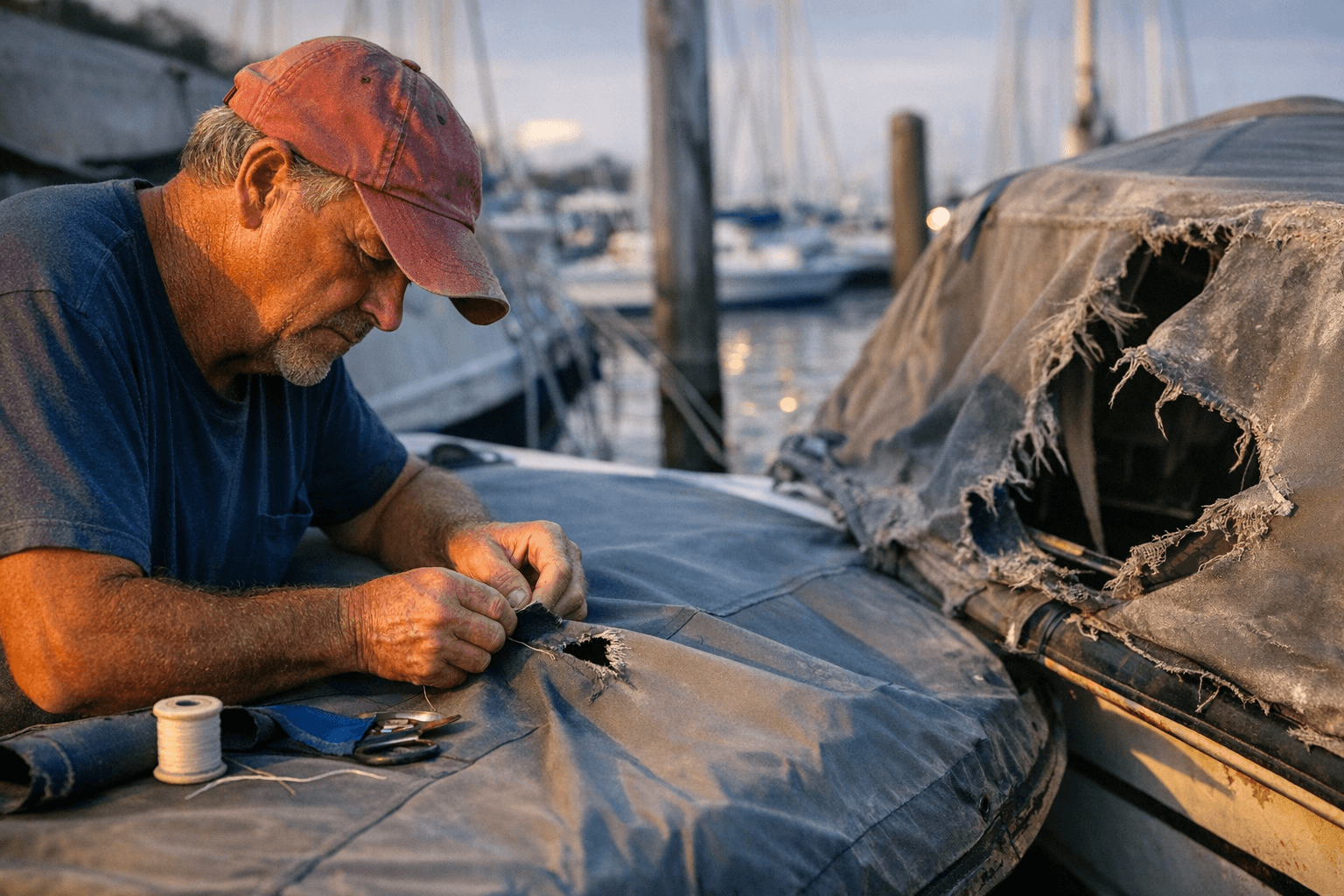 Boat cover repair guide helps owners decide patch or replace early