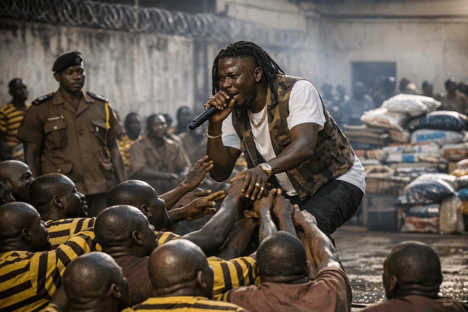 Stonebwoy pledges annual free concert, supports Nsawam Prison rehabilitation efforts