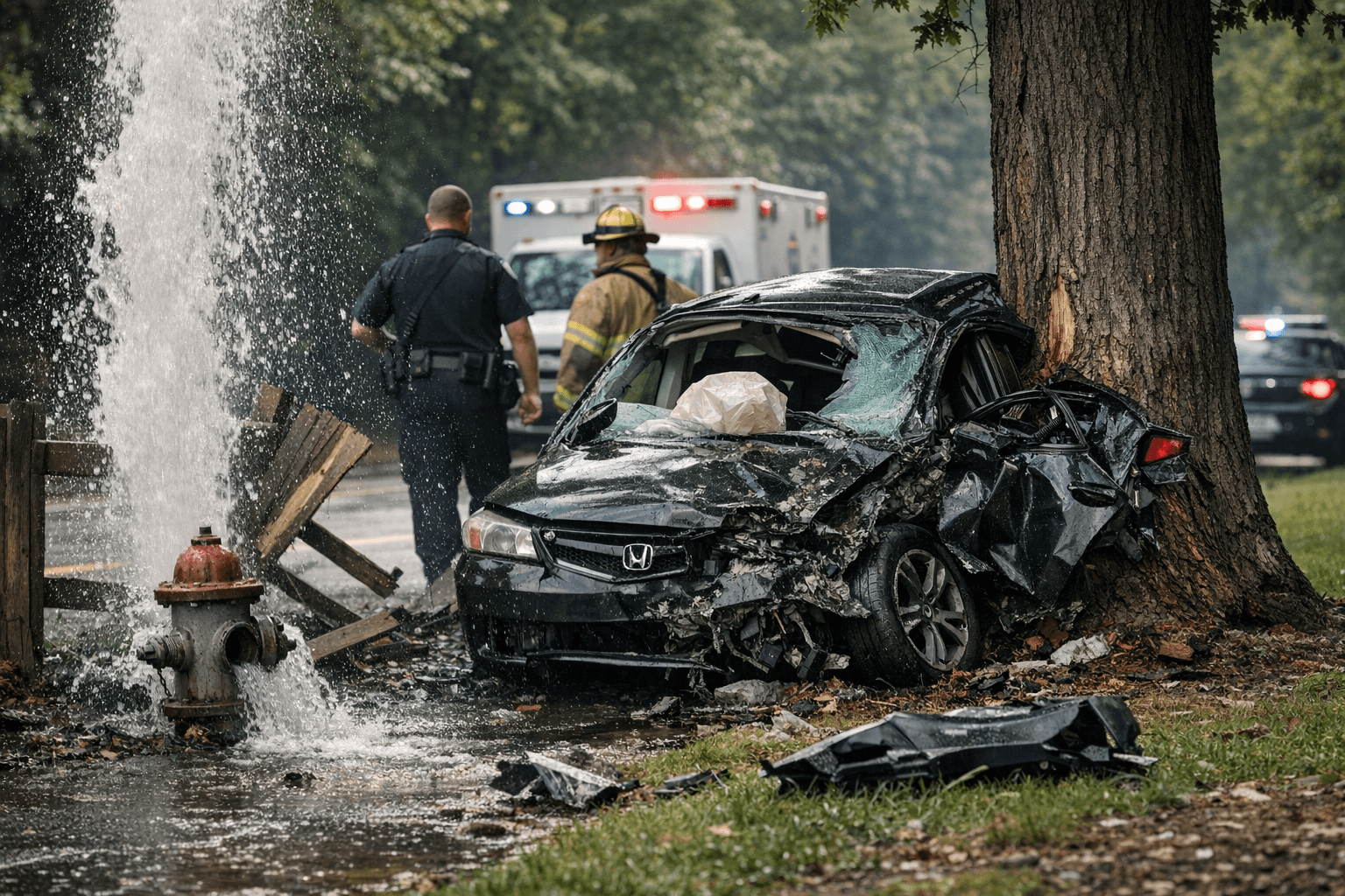Greensboro man dies after crashing into hydrant, fence and tree