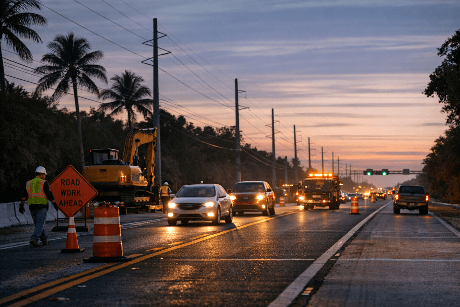 US-1 lane closure in Key Largo cleared after overnight construction blockade