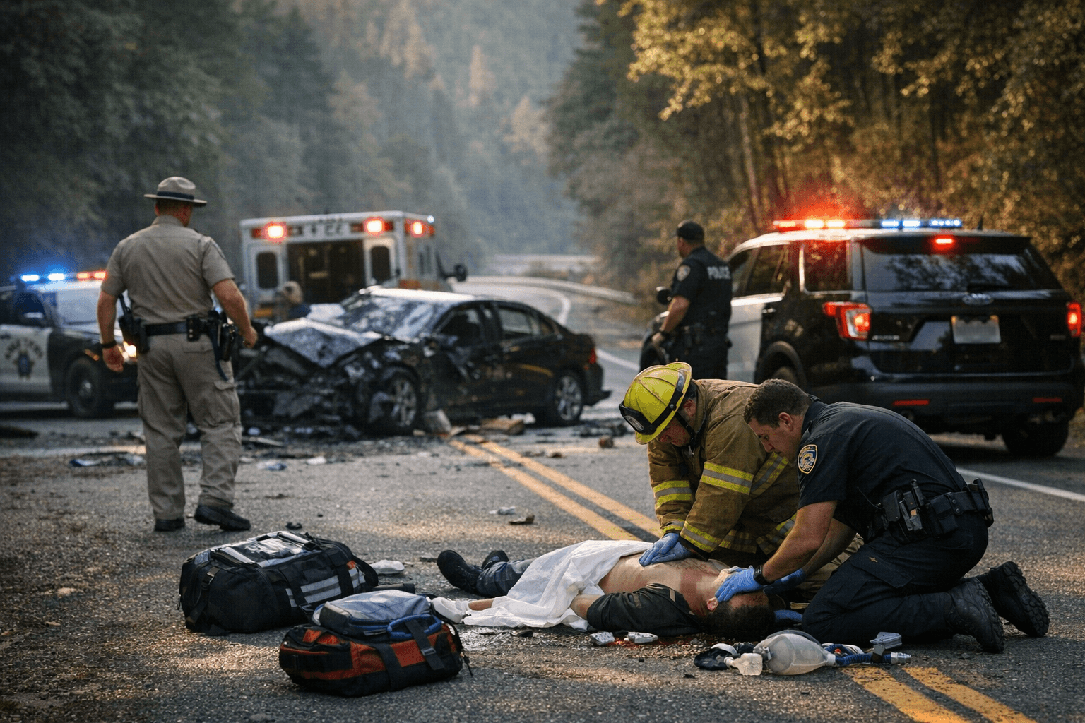 Fatal collision reported near Hoopa at Highway 96 and Pine Creek Road